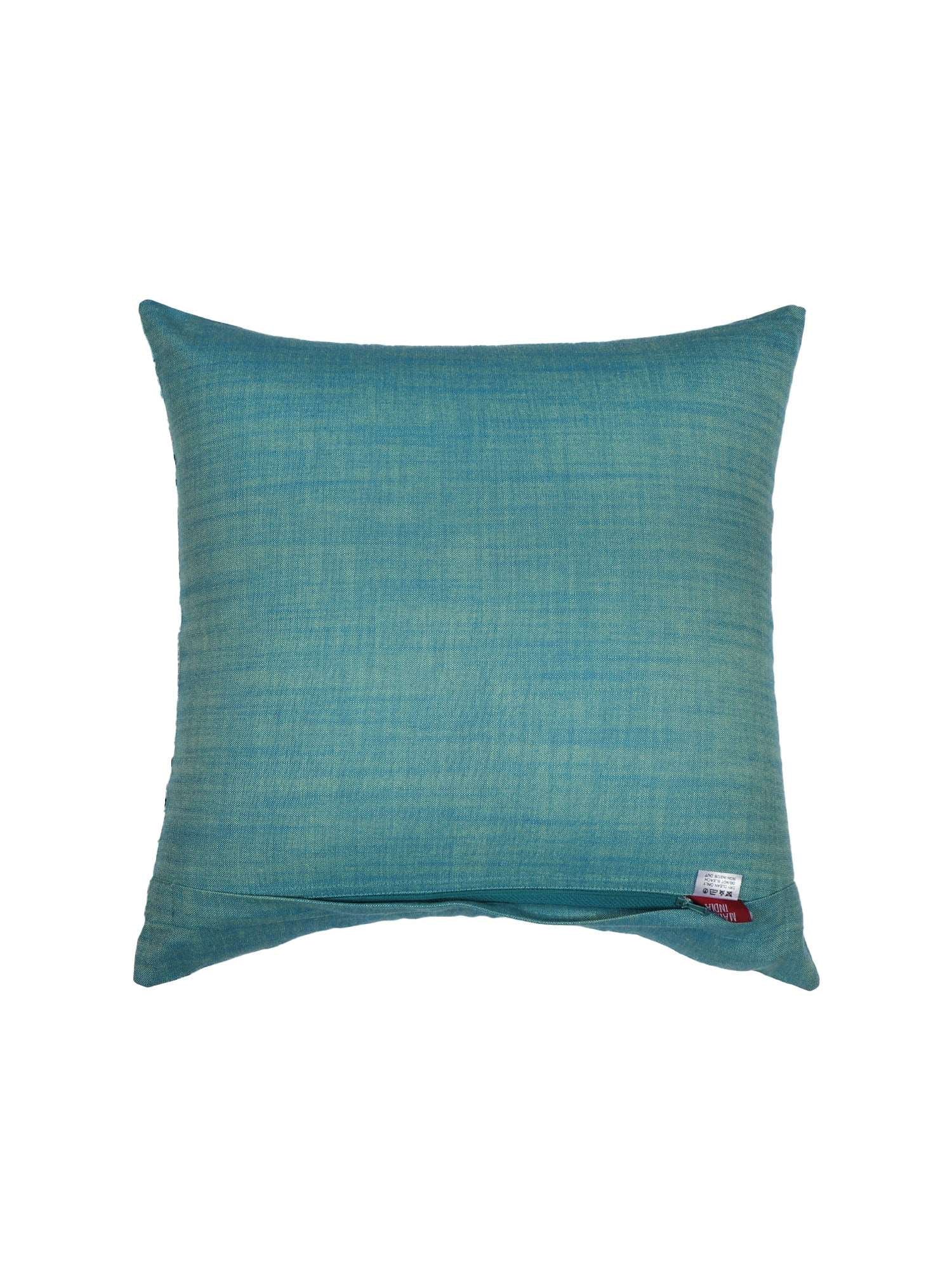Cushion Cover for Sofa, Bed | Floral Print - Polycanvas | Green/Grey - 16x16in