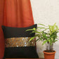 Cushion Cover Polyester Sequin Center Border Black - 12" X 12"