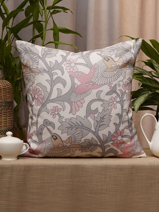 Cushion Cover Polycanvas Floral Off-White - 20" X 20"