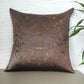 ZEBA World Eurosham Square Cushion Cover for Sofa, Bed | Embroidery - Polycanvas | Brown - 20x20in(50x50cm) (Pack of 1)