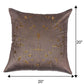 ZEBA World Eurosham Square Cushion Cover for Sofa, Bed | Embroidery - Polycanvas | Brown - 20x20in(50x50cm) (Pack of 1)