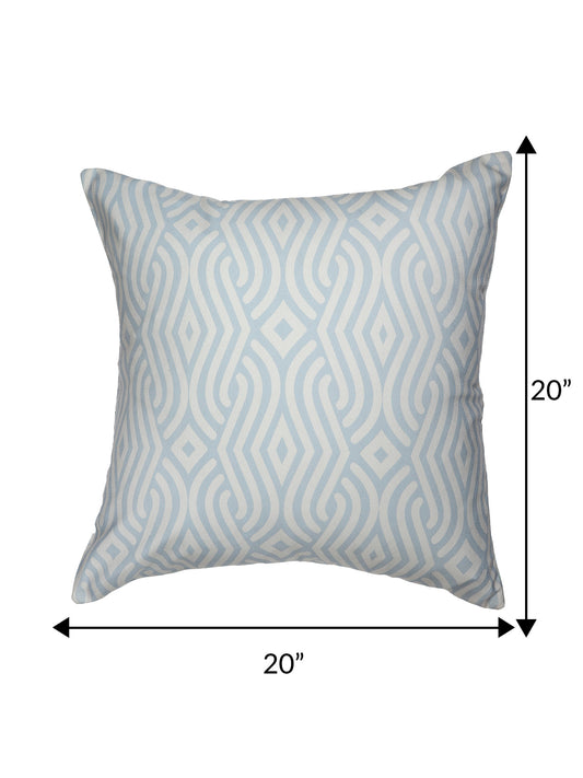 Cushion Cover with Abstract Print - Polyester Blend | Blue/Grey - 20x20in
