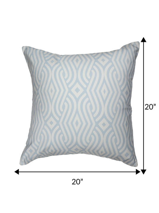 ZEBA World Eurosham Square Cushion Cover for Sofa, Bed | Abstract Print - Polyester Blend | Blue/Grey - 20x20in(50x50cm) (Pack of 1)