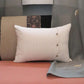 Button Work Solid Cushion cover Cotton Blend Off White- 14" x 19"