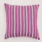Cotton Blend Striped Plum Cushion Cover - 16"X16"