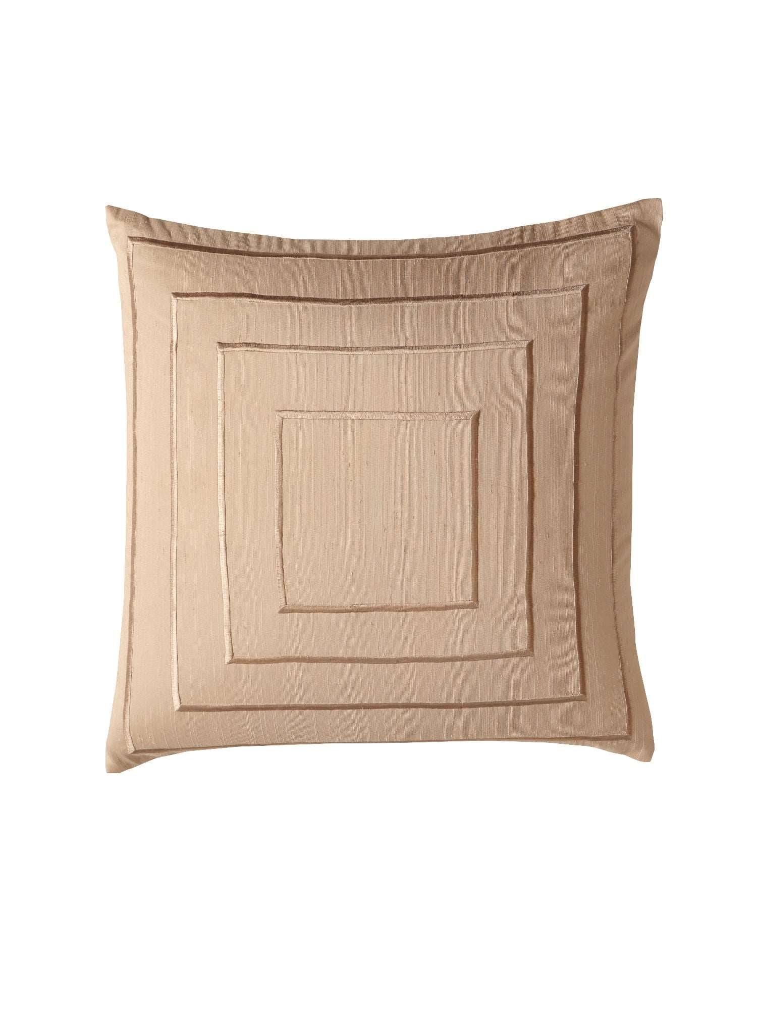 Cushion Cover Polyester Blend Concentric Embroidery Cream - 16" x 16"