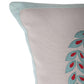Cushion Cover Cotton Aari with Hand Embroidery and Border Floral Grey - 16inches X 16inches