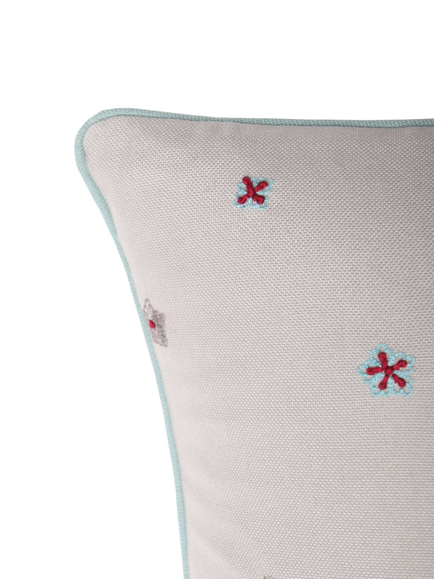 Cushion Cover Cotton Hand Embroidery Grey - 16inches X 16inches