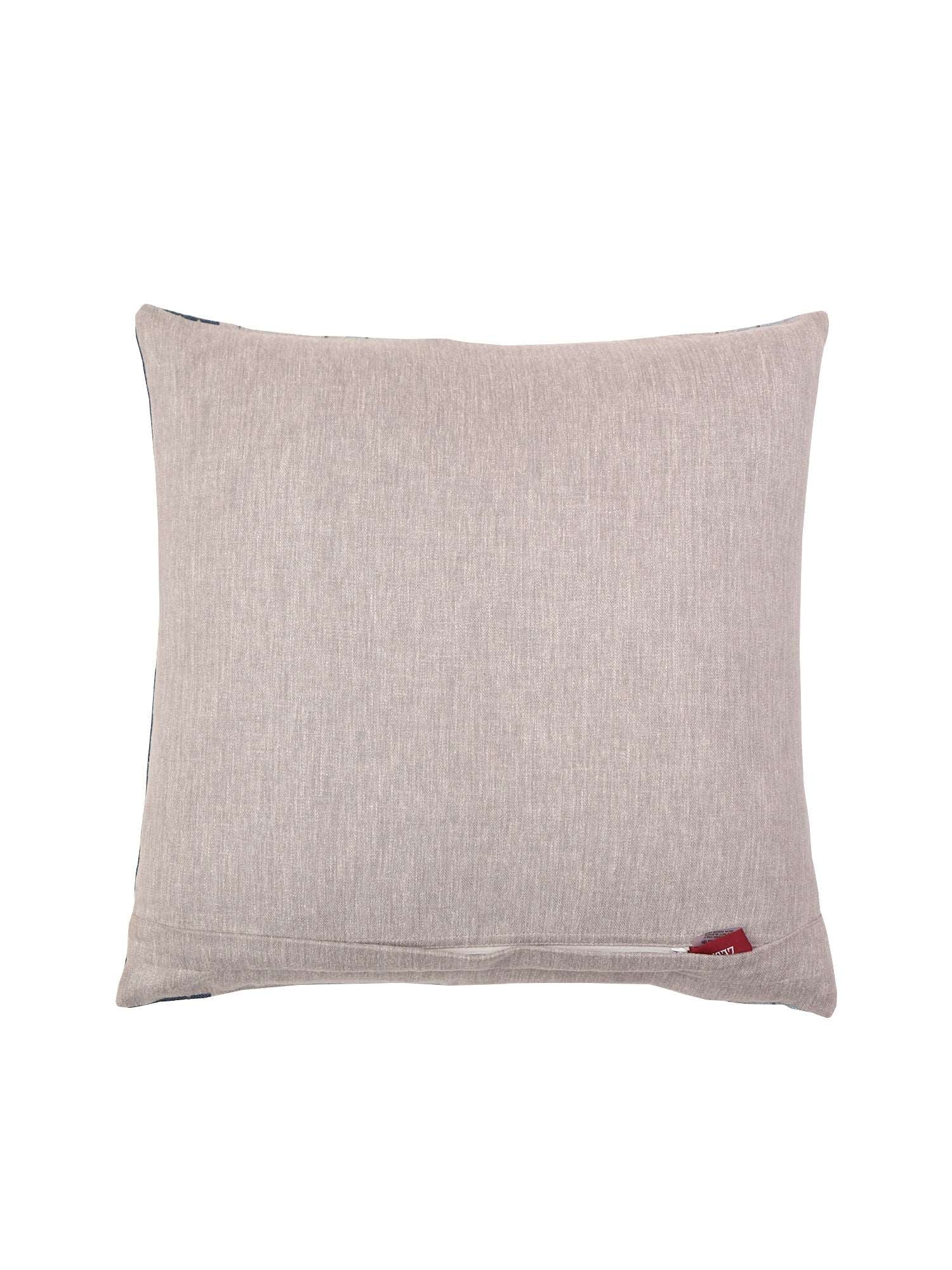Cushion Cover Cotton Blend Patchwork with Embroidery of Chawal Taka Multi - 16inches X 16inches
