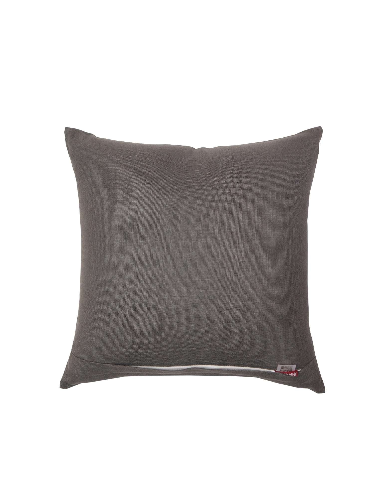 Cushion Cover Cotton Patchwork and Floral hand Embroidery Dark Grey - 16inches X 16inches