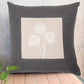 Cushion Cover Cotton Patchwork and Floral hand Embroidery Dark Grey - 16inches X 16inches