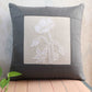 Cushion Cover Cotton Floral Patchwork, Applique and Hanad Embroidery  Dark Grey - 16inches X 16inches