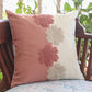 Cushion Cover Cotton Blend Floral Aari Embroidery with Patchwork Dark Coral - 16inches X 16inches