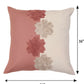 Cushion Cover Cotton Blend Floral Aari Embroidery with Patchwork Dark Coral - 16inches X 16inches