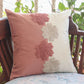 Cushion Cover Cotton Blend Floral Aari Embroidery with Patchwork Dark Coral - 16inches X 16inches