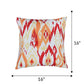 Cushion Cover for Sofa, Bed Poly Canvas Ikat Print | Multi color - 16x16in(40x40cm) (Pack of 2)