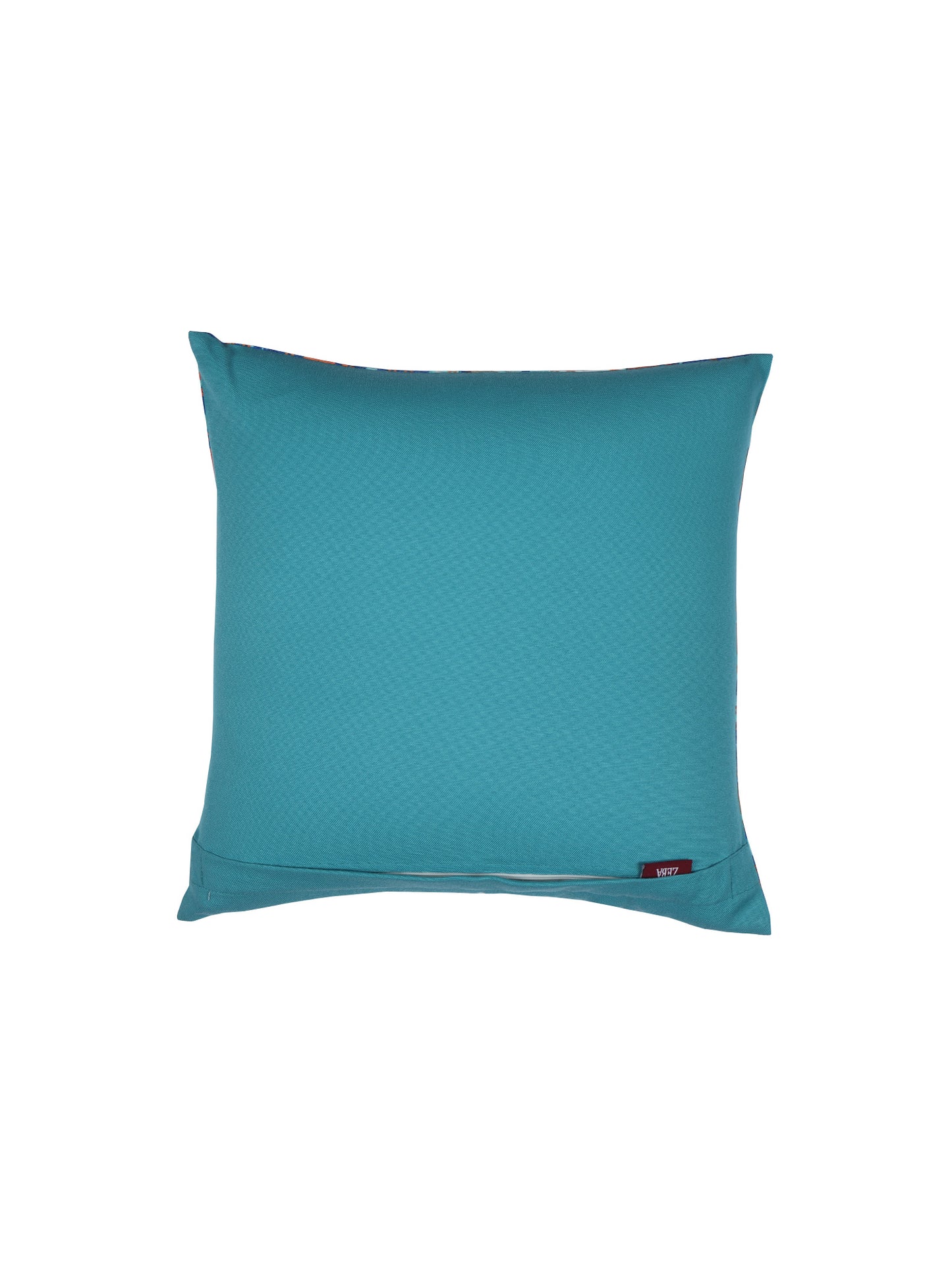 Cushion Cover for Sofa, Bed Poly Canvas Ikat Print | Aqua Blue - 16x16in(40x40cm) (Pack of 1)