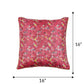Cushion Cover for Sofa, Bed Brocade Silk Motif with Cord Piping Pink Gold  - 16x16in(40x40cm) (Pack of 1)