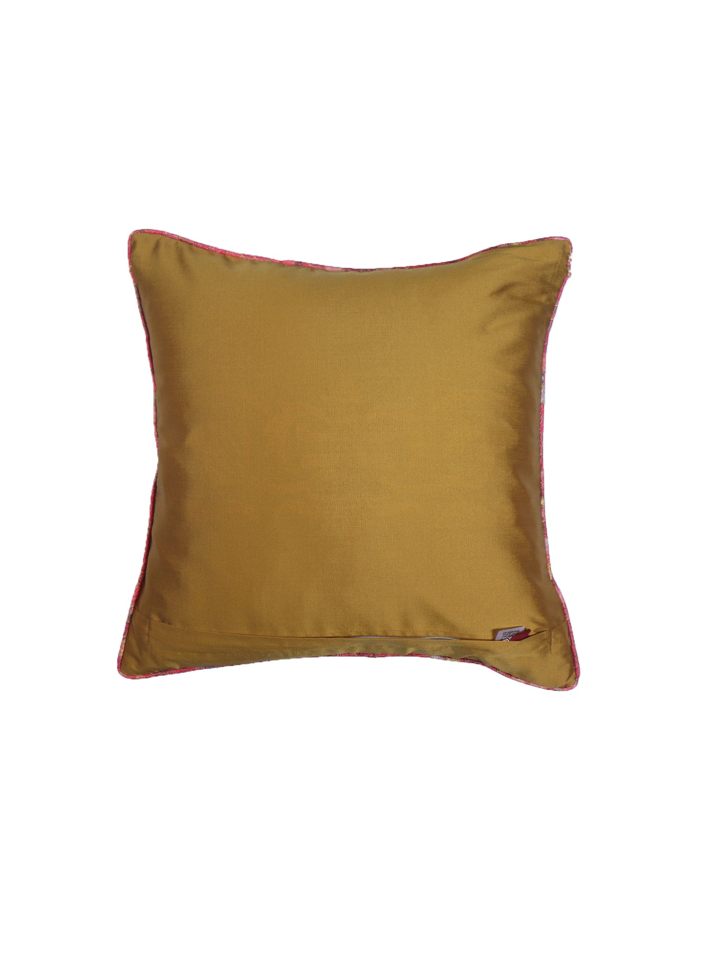 Cushion Cover for Sofa, Bed Polyester with Cord Piping Pink Gold  - 16x16in(40x40cm) (Pack of 1)