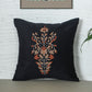 ZEBA World Square Cushion Cover for Sofa, Bed | Motif Embroidery - Chenille | Black - 16x16in(40x40cm) (Pack of 1)