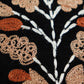 ZEBA World Square Cushion Cover for Sofa, Bed | Motif Embroidery - Chenille | Black - 16x16in(40x40cm) (Pack of 1)