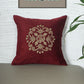 ZEBA World Square Cushion Cover for Sofa, Bed | Motif Embroidery - Chenille | Maroon - 16x16in(40x40cm) (Pack of 1)