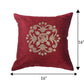 ZEBA World Square Cushion Cover for Sofa, Bed | Motif Embroidery - Chenille | Maroon - 16x16in(40x40cm) (Pack of 1)