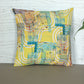 ZEBA World Square Cushion Cover for Sofa, Bed | Printed Contemporary Abstract Art - Polycanvas | Multicolor - 16x16in(40x40cm) (Pack of 1)
