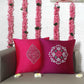 Cushion Cover for Sofa, Bed | Polyester Floral Motif Embroidery | Multi Color - 16x16in(40x40cm) (Pack of 2)