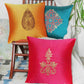 Cushion Cover for Sofa, Bed | Polyester Paisley Motif Embroidery | Multi Color - 16x16in(40x40cm) (Pack of 3)