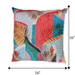 ZEBA World Square Cushion Cover for Sofa, Bed | Printed Contemporary Leaves - Polycanvas | Multicolor - 16x16in(40x40cm) (Pack of 1)
