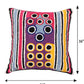 Cushion Cover Cotton Blend Aari Work in Geometric Multi - 16inches X 16inches