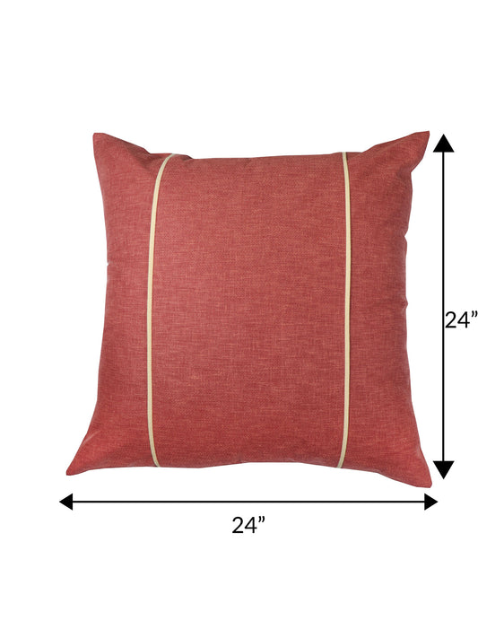 ZEBA World Eurosham Square Cushion Cover for Sofa, Bed | Flat Piping - Cotton Blend | Rust - 24x24in(61x61cm) (Pack of 1)