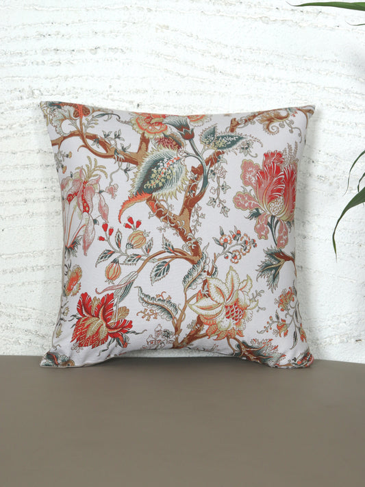 Eurosham Cushion Cover with Nature Birds on Tree Print - Polycanvas | Multicolor - 20x20in(50x50cm) (Pack of 1)