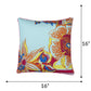 Cushion Cover with Hand Embroidery (Silver Zari) on Floral Print with Cord Piping - Cotton Blend | Multi - 16x16in(40x40cm) (Pack of 1)