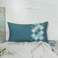 Cushion Cover for Sofa, Bed | Cotton Polyester| Geometric Design | Hand Embroidery | Teal Blue - 12x22in(30x56cm) (Pack of 1)