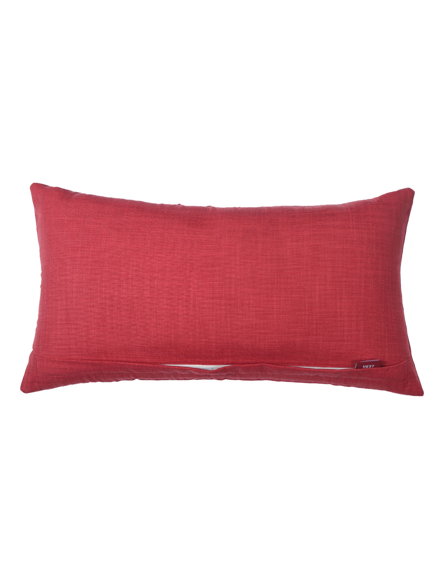 ZEBA World Rectangular Cushion Cover for Sofa - Lumbar Cushion | Hand Embroidery(Chawal Taka) with Quilting Embroidery - Cotton Blend | Red - 12x22in(30x55cm) (Pack of 1)