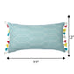 ZEBA World Rectangular Cushion Cover for Sofa - Lumbar Cushion | Hand Embroidery(Chawal Taka) with Tassels - Cotton Blend | Light Green - 12x22in(30x55cm) (Pack of 1)