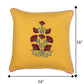 ZEBA World Square Cushion Cover for Sofa, Bed | Floral Embroidery with Applique and Cord Piping - Cotton Blend | Yellow - 16x16in(40x40cm) (Pack of 1)