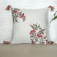 ZEBA World Square Cushion Cover for Sofa, Bed | Floral Hand Embroidery with Tassels - Cotton | Offwhite - 16x16in(40x40cm) (Pack of 1)