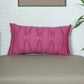 ZEBA World Rectangular Cushion Cover for Sofa - Lumbar Cushion | Pleated Stich with Button - Polyester Blend | Magenta Pink - 12x22in(30x55cm) (Pack of 1)