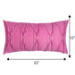 ZEBA World Rectangular Cushion Cover for Sofa - Lumbar Cushion | Pleated Stich with Button - Polyester Blend | Magenta Pink - 12x22in(30x55cm) (Pack of 1)
