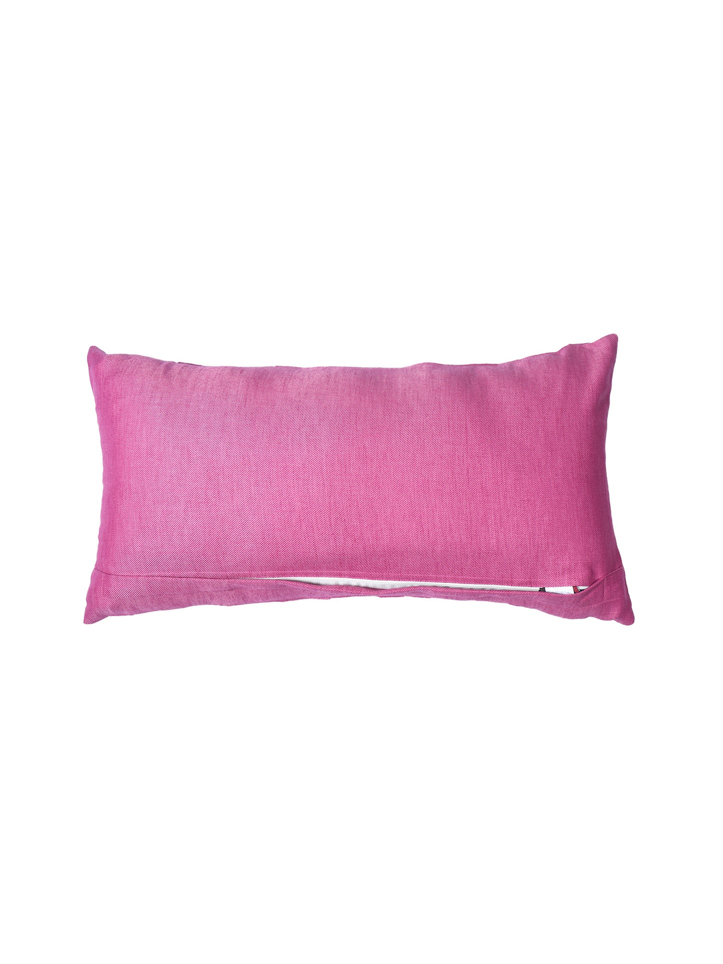 ZEBA World Rectangular Cushion Cover for Sofa - Lumbar Cushion | Pleated Stich with Button - Polyester Blend | Magenta Pink - 12x22in(30x55cm) (Pack of 1)