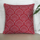 ZEBA World Square Cushion Cover for Sofa, Bed | Zari Embroidery Highlights on Art Deco Print - Polycanvas | Red - 16x16in(40x40cm) (Pack of 1)