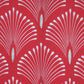 ZEBA World Square Cushion Cover for Sofa, Bed | Zari Embroidery Highlights on Art Deco Print - Polycanvas | Red - 16x16in(40x40cm) (Pack of 1)