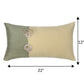 ZEBA World Rectangular Cushion Cover for Sofa - Lumbar Cushion | Hand Embroidery with Gota Patti and Patchwork - Polycanvas Blend | Green & Yellow - 12x22in(30x55cm) (Pack of 1)