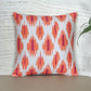 Cushion Cover with Modern Ikat Print with Hand Embroidery - Polycanvas | Multicolor - 16x16in