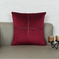 Hand Embroidered Velvet Cushion Cover - Luxe Collection | Sofa, Bedroom, Couch | Maroon - 16x16 inch (40x40 cms) (Pack of 1)