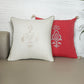 ZEBA World Square Cushion Cover for Sofa, Bed | Motif Embroidery with Cord Piping and Tassels - Cotton Blend | White/Red - 16x16in(40x40cm) (Pack of 2)