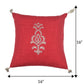 ZEBA World Square Cushion Cover for Sofa, Bed | Motif Embroidery with Cord Piping and Tassels - Cotton Blend | White/Red - 16x16in(40x40cm) (Pack of 2)